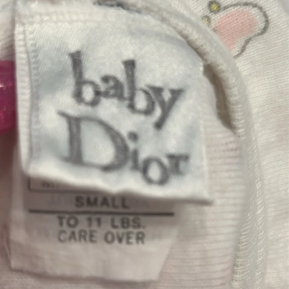 Vintage 90s Baby Dior White and Pink Patterned Underwear